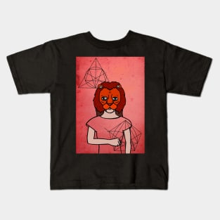 Artistic Digital Collectible - Character with FemaleMask, AnimalEye Color, and DarkSkin on TeePublic Kids T-Shirt